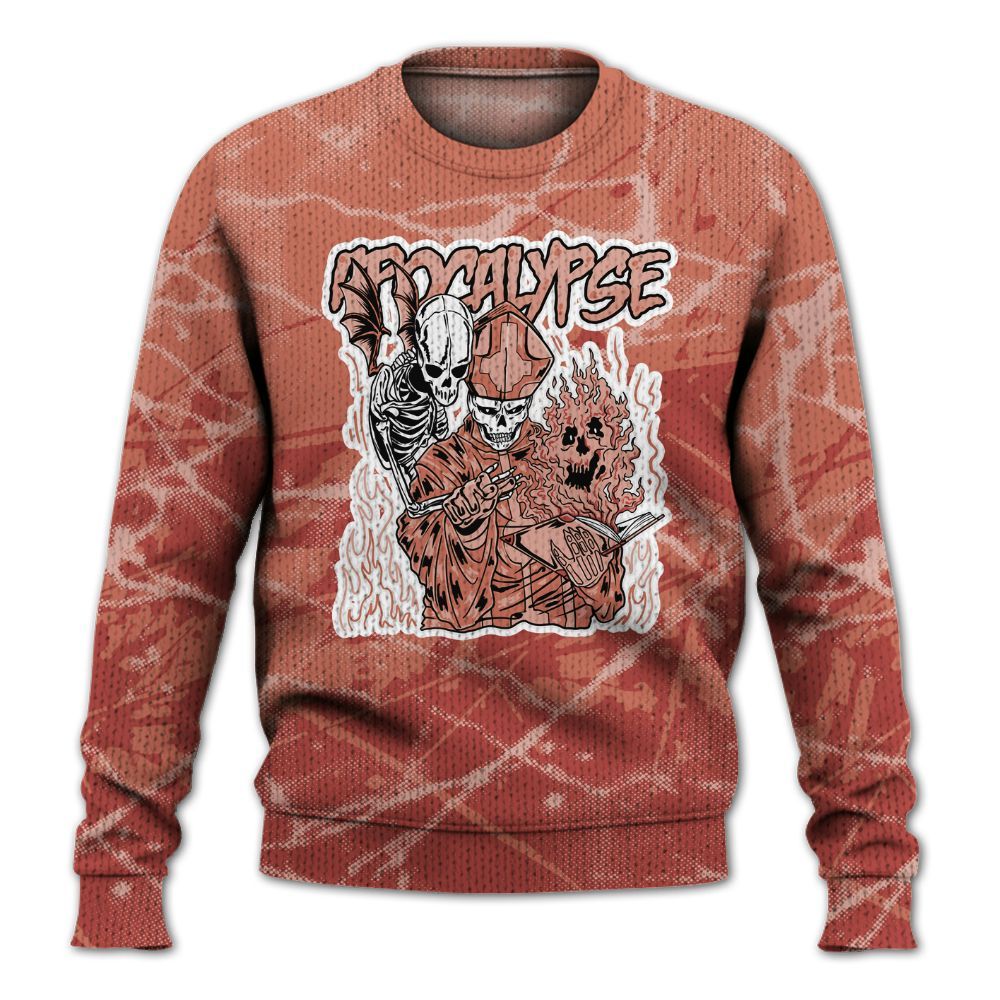 Knitted Sweater To Match Dune Red 13s - Apocalypse Skeleton Profound