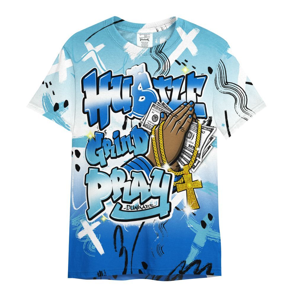 Shirt To Match Dunk Low Argon - Money Hustle Grind Pray All Over Print