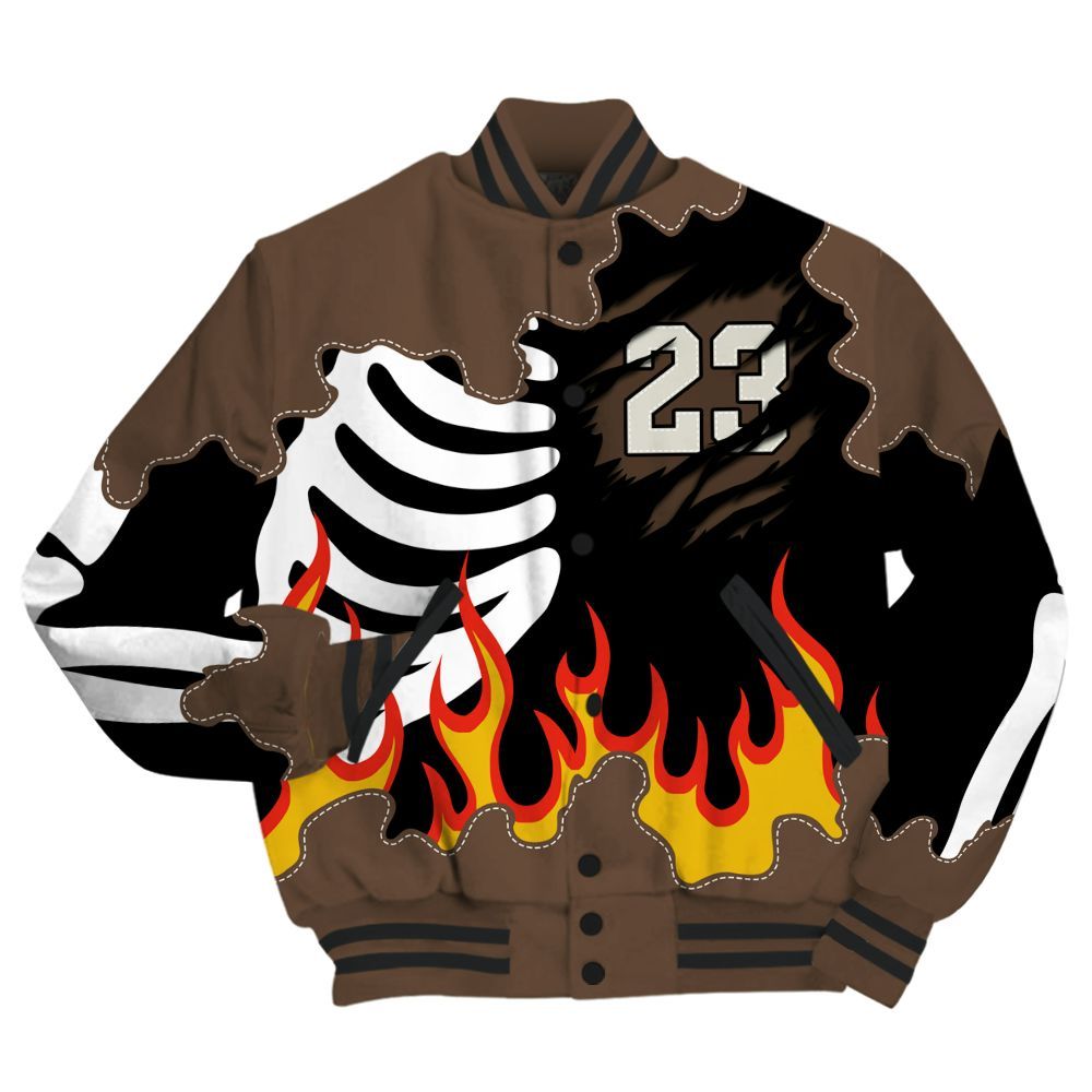Varsity Jacket To Match Palomino 1s - Burning Skeleton 23 G.O.A.T All Over Print
