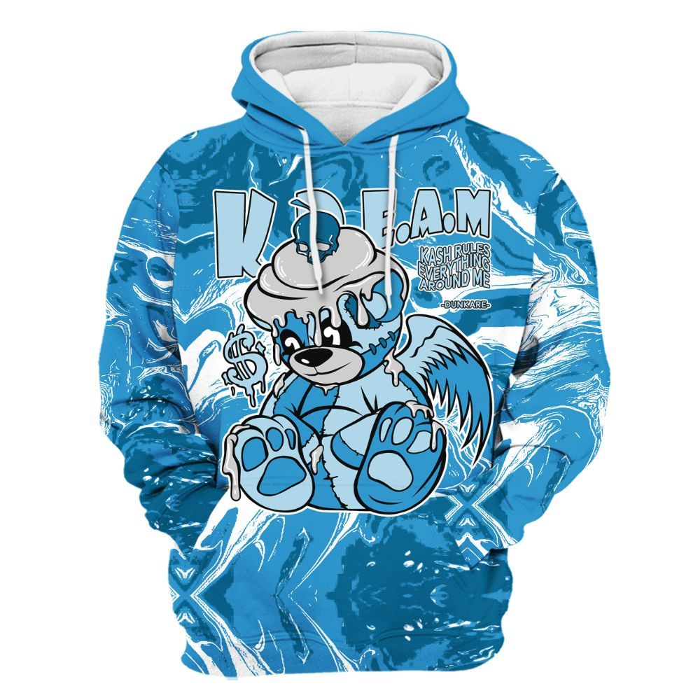Hoodie To Match Powder Blue 9s - Loot Bear Liquid All Over Print