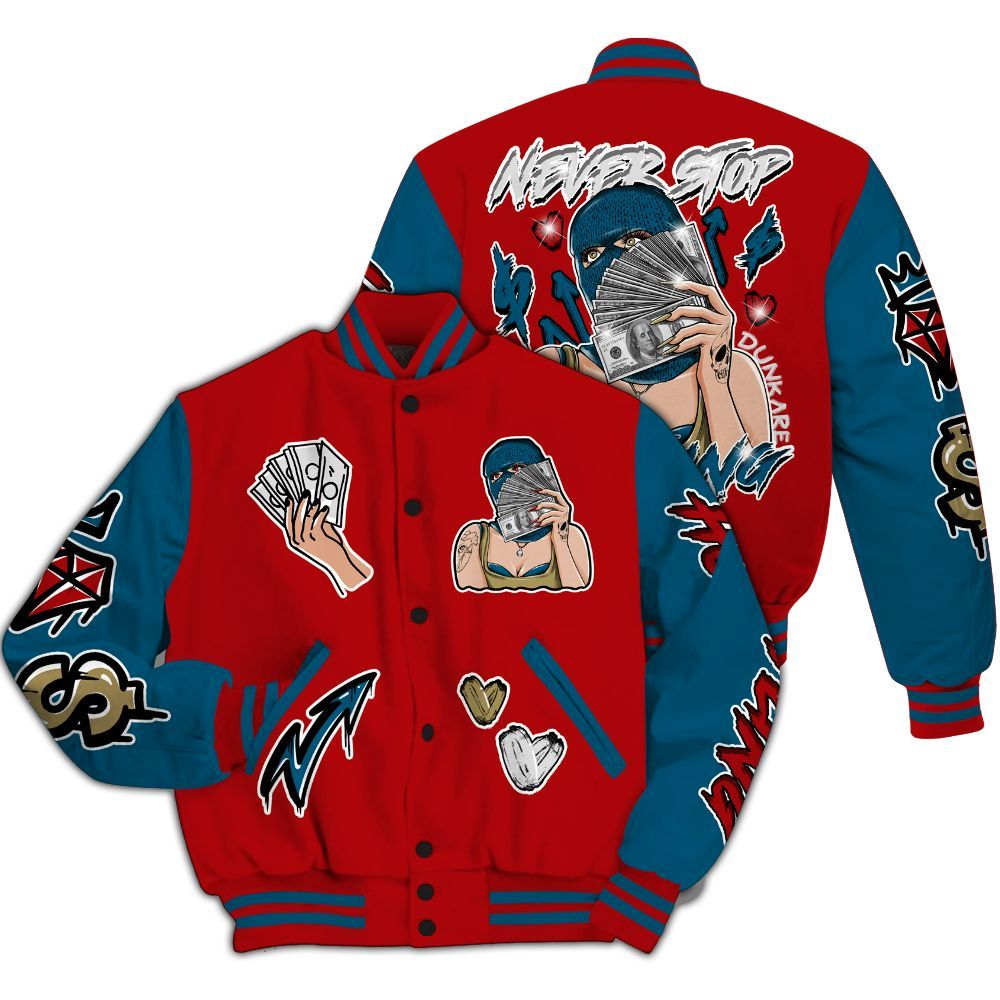 Varsity Jacket To Match OG Varsity Red 17s - Hustling Unique All Over Print