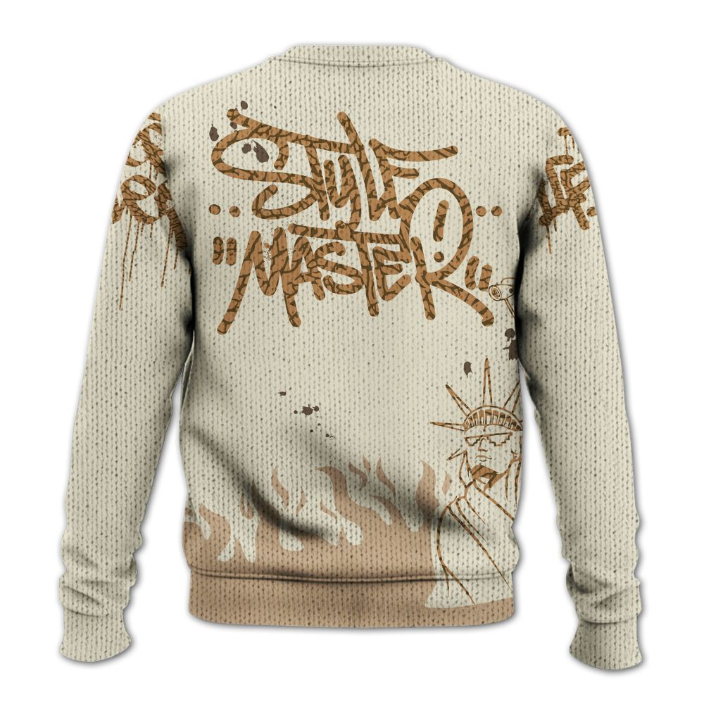 Knitted Sweater To Match Orewood Brown 3s - Graphic Fck Around Find Out
