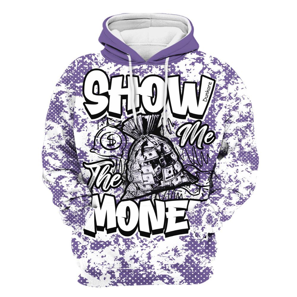 Hoodie To Match Dunk Low Black Raspberry - Show Me The Money Retro All Over Print