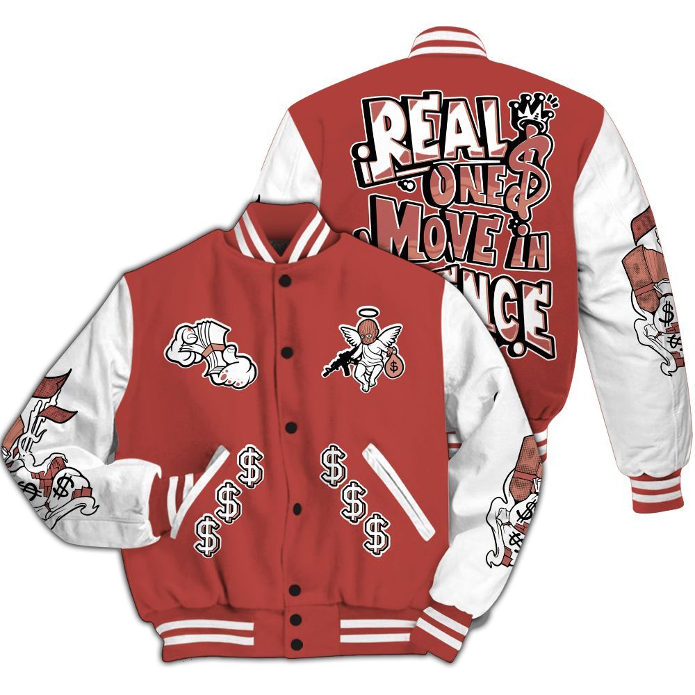 Varsity Jacket To Match Dune Red 13s - Ones Move In Silence Graphic All Over Print