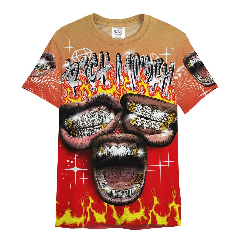 Shirt To Match Kobe 5 Red Year Of The Mamba - Rich Mouth Fire Rap Retro 90s All Over Print