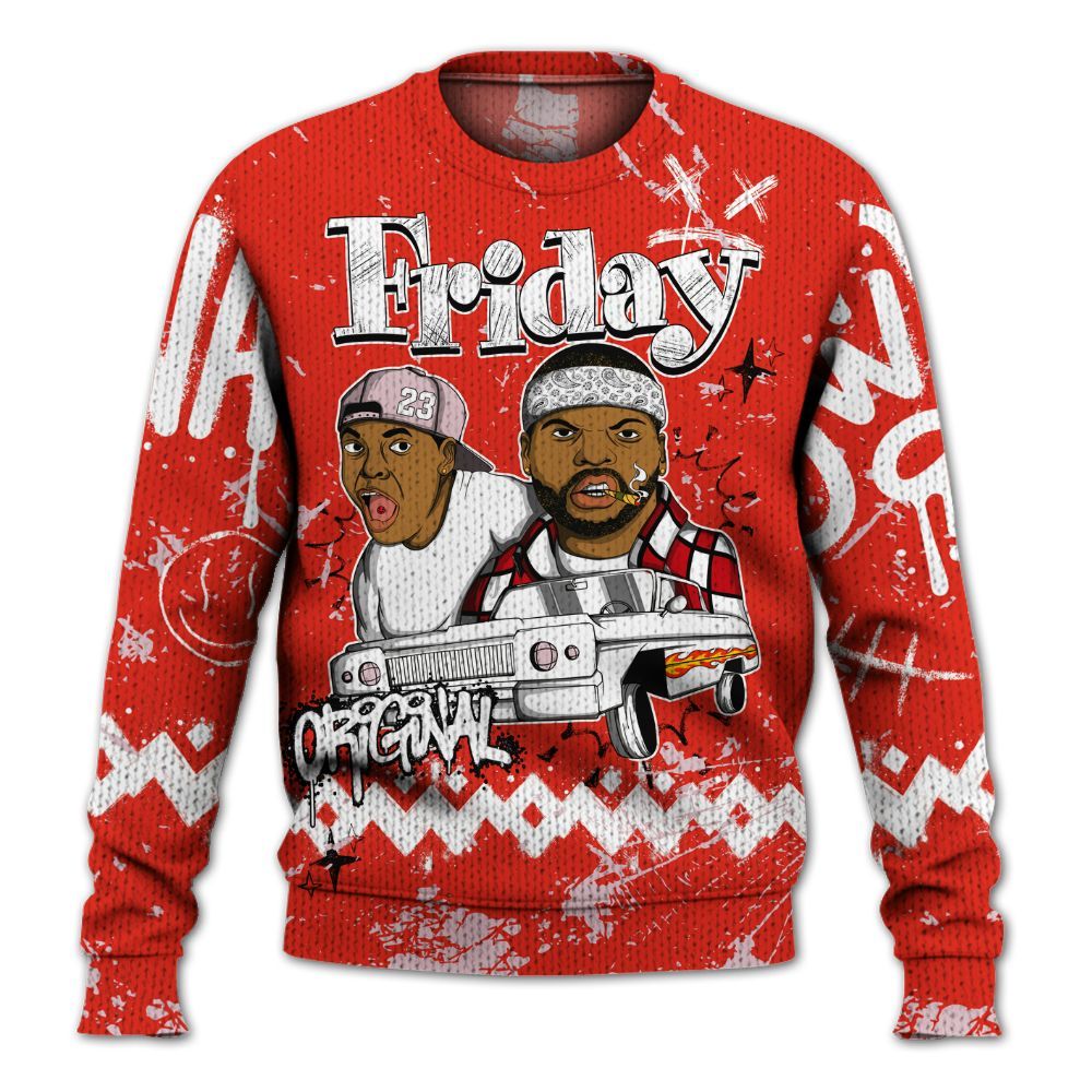 Knitted Sweater To Match Air Force 1 Low GS Valentine's Day - Friday Sneaker Crayon