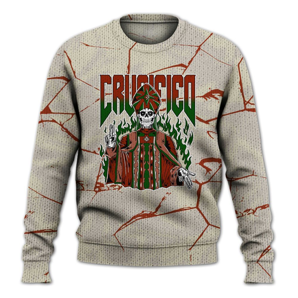 Knitted Sweater To Match El Grito 5s - Crucified Skeleton Crack