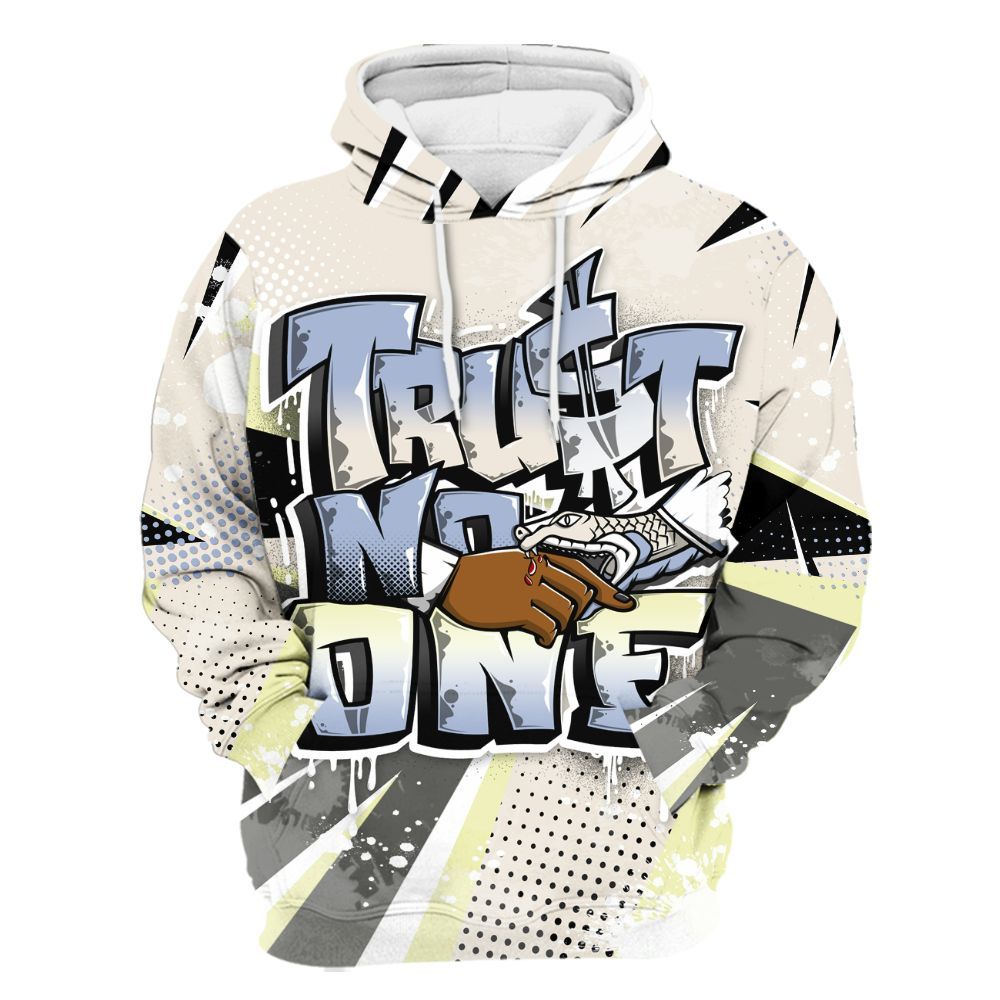 Hoodie To Match Luminous Green 5s - Trust No One Dripping All Over Print