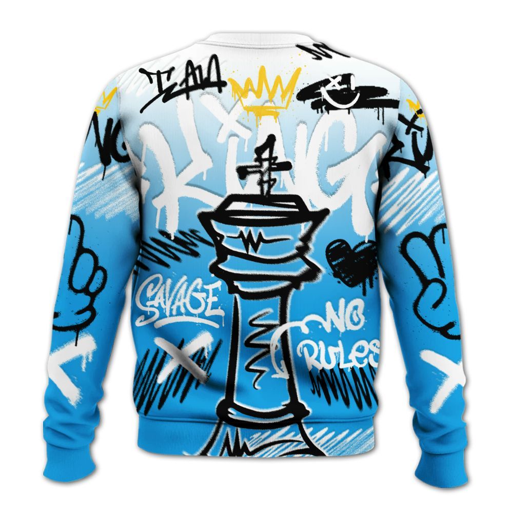 Sweatshirt To Match Black University Blue 2022 13s - Street King Chess Streetwear All Over Print