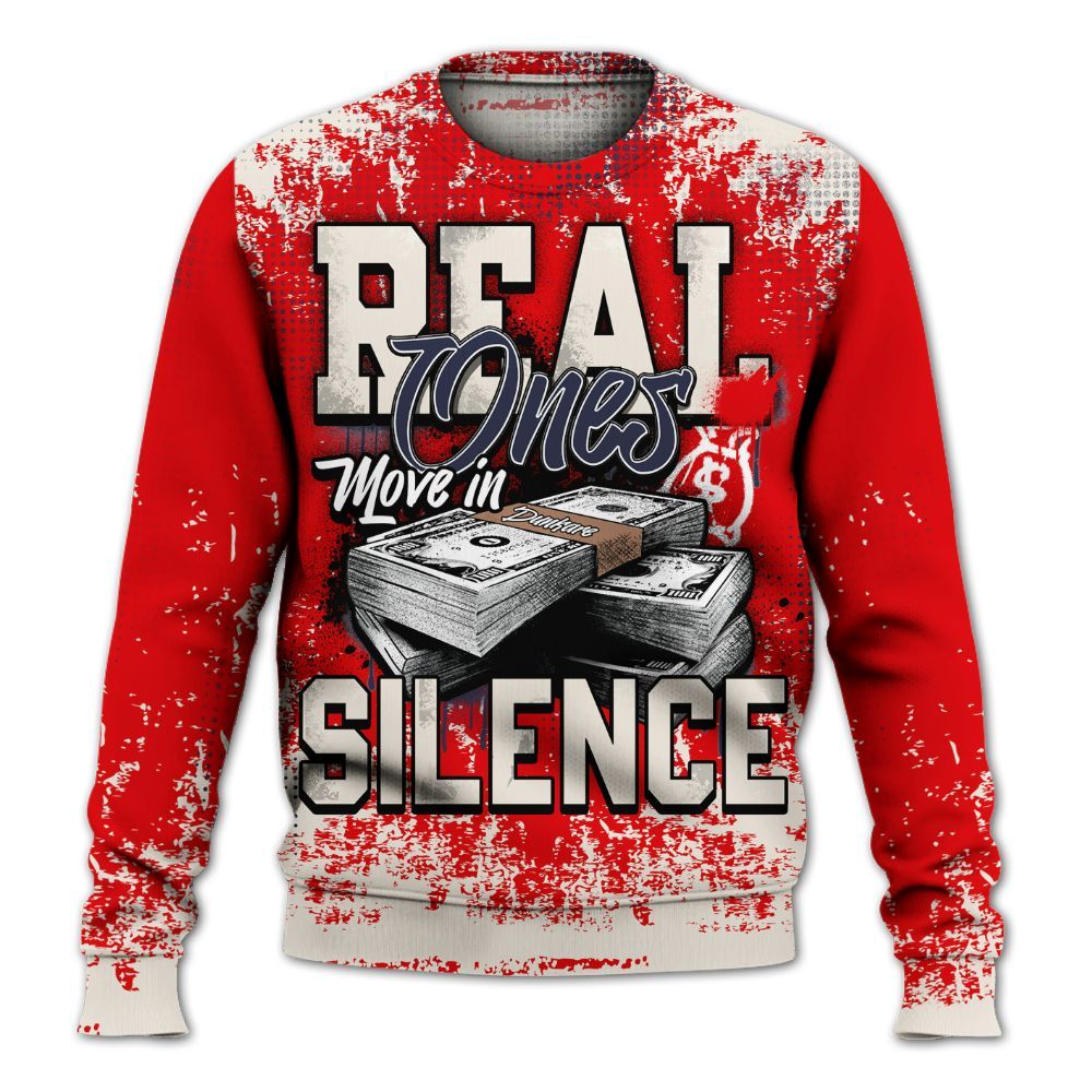 Sweatshirt To Match Low OG Howard University 1s - Move In Silence Money Street Retro All Over Print