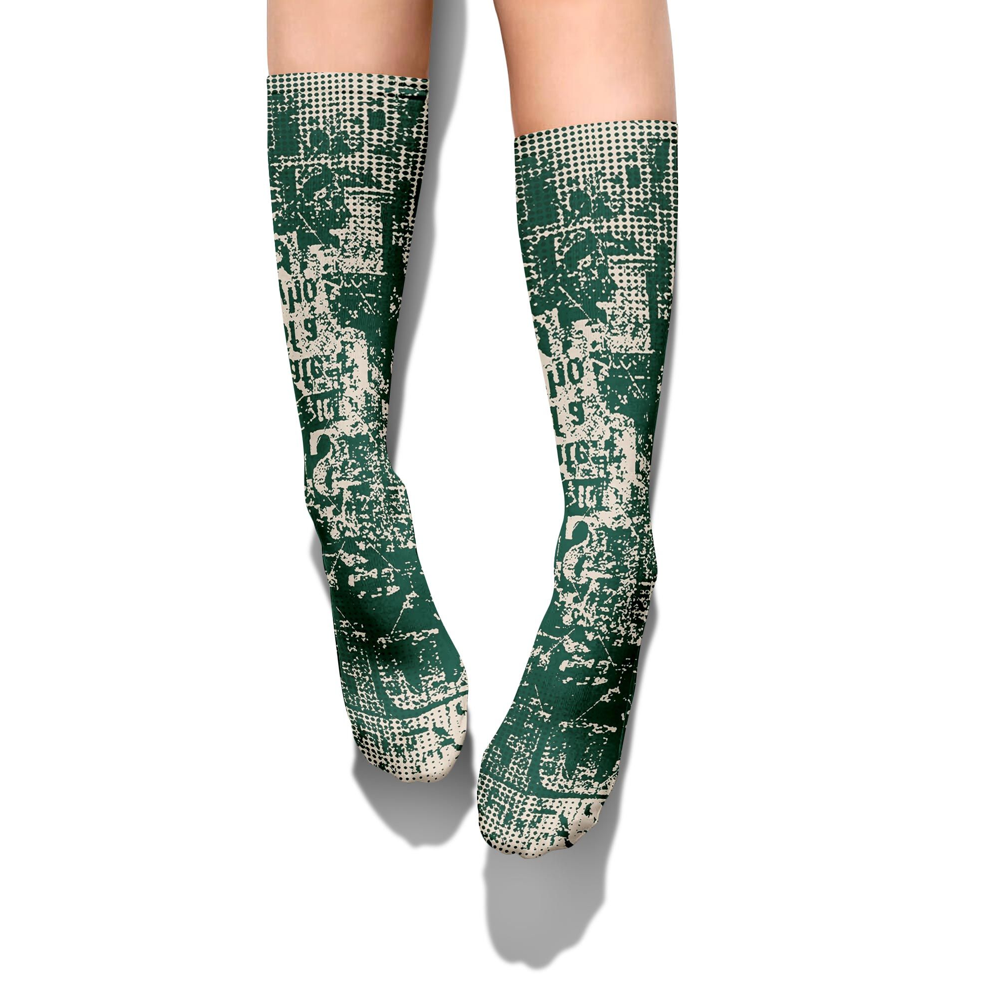 Sock To Match Oxidized Green 4s - Glitch Text Graphic Unisex