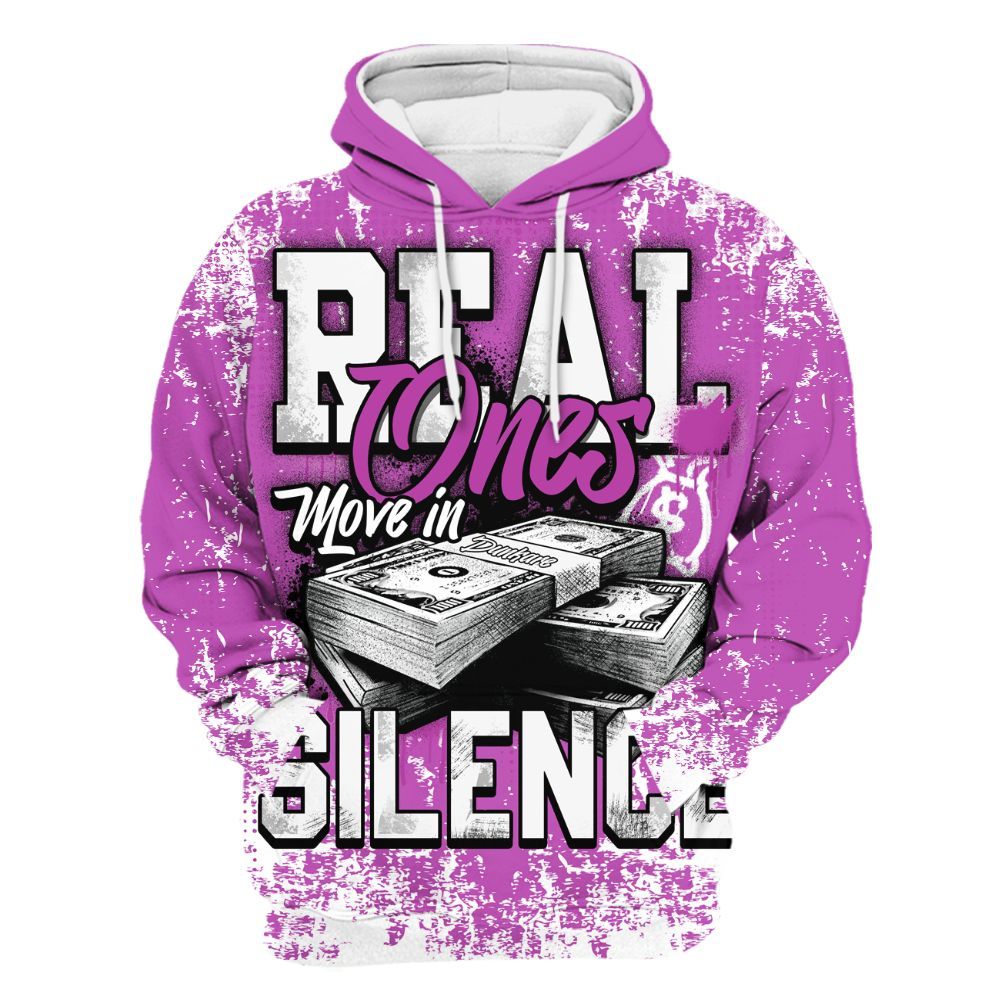 Hoodie To Match Hyper Violet 4s - Move In Silence Money Street Retro All Over Print