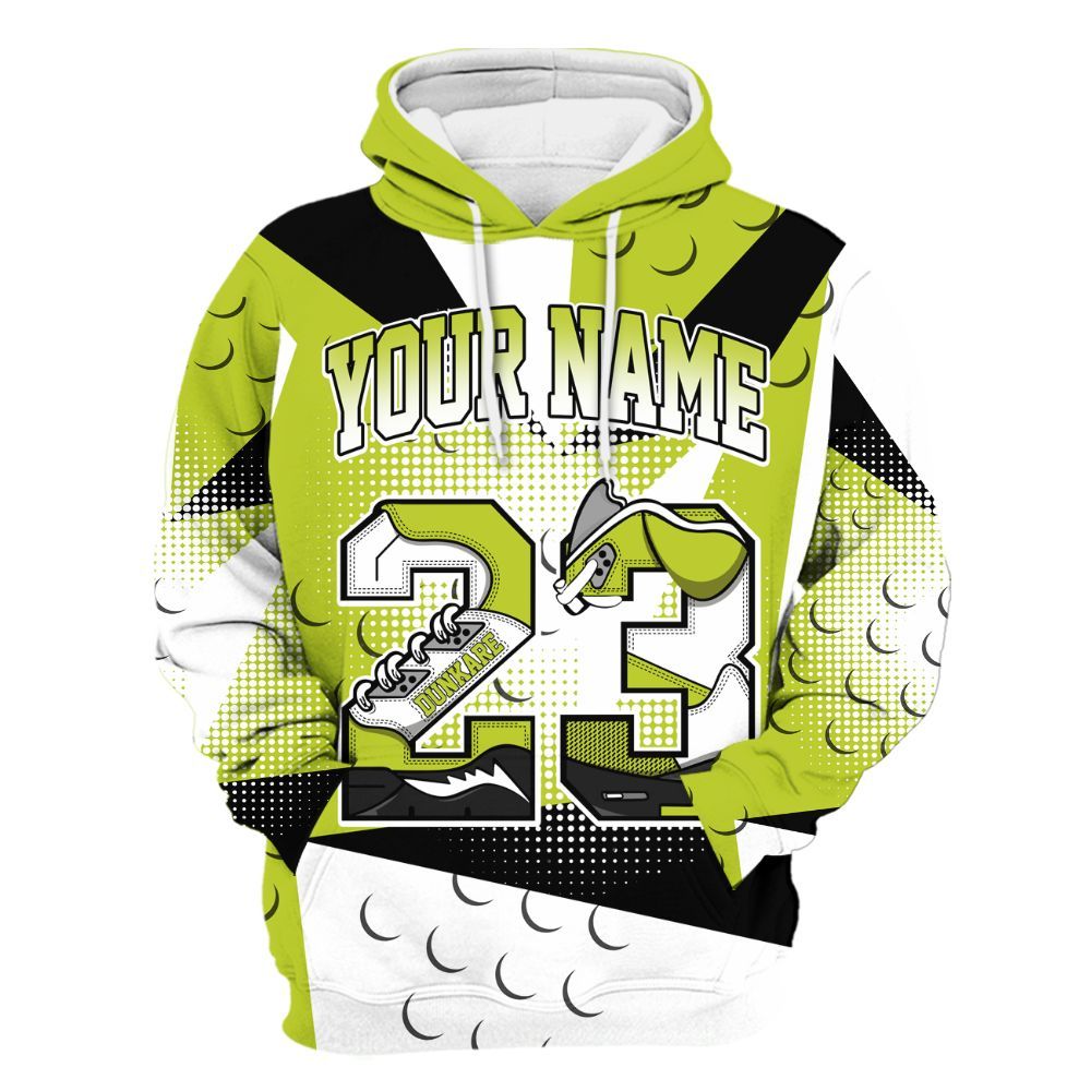 Hoodie To Match Bright Cactus 13s - Poly Custom Name Number 23 5s All Over Print
