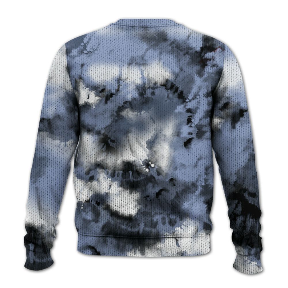 Knitted Sweater To Match Retro Blue Grey 13s - SNEAKER Girl Money Drip Tie Dye