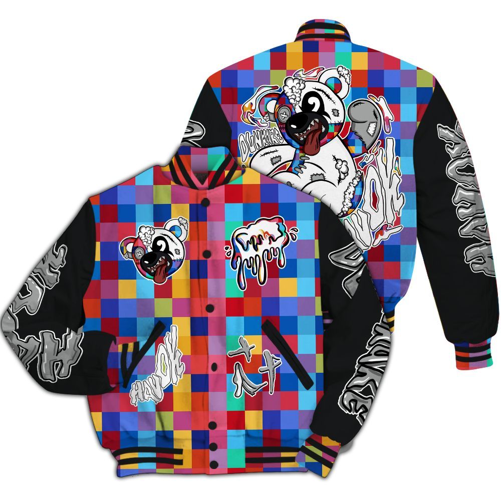 Varsity Jacket To Match Air Rainbow Weave - Havok Bear All Over Print
