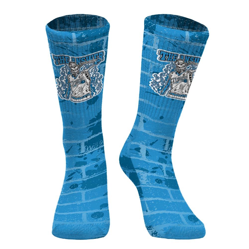 Sock To Match Powder Blue 9s - Allen Answer Skeleton Brick