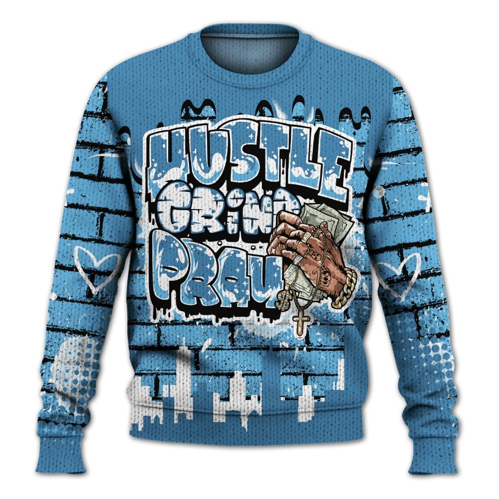 Sweater To Match Melo 12s - Hustles Grind Pray Drip Graphic