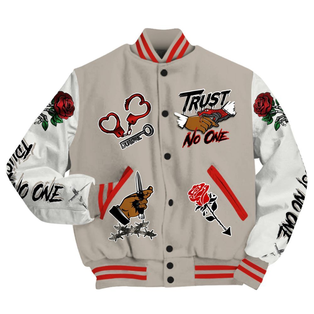 Varsity Jacket To Match Low OG Phantom 1s - Trust No One Dripping All Over Print