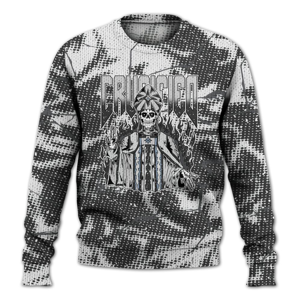 Knitted Sweater To Match Reverse Oreo 6s - Crucified Skeleton Crack