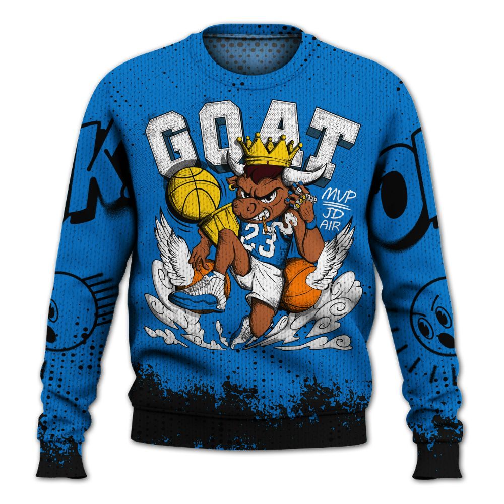 Knitted Sweater To Match Blueberry 12s - FlightMan Number 23 G.O.A.T