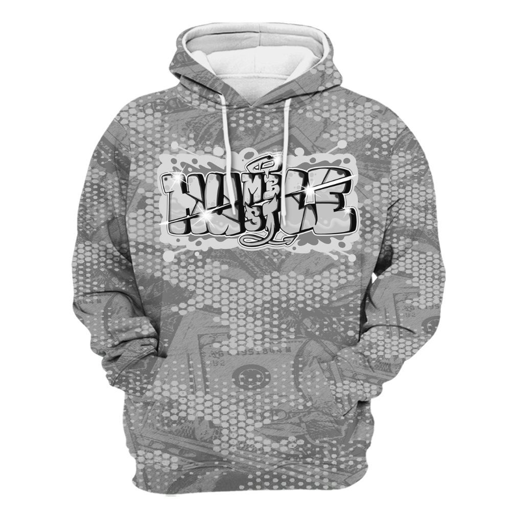 Hoodie To Match Black Wolf Grey 12s - Humbled Hustles Graphic Banknotes All Over Print