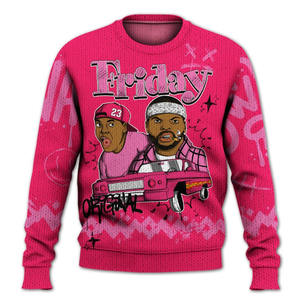 Knitted Sweater To Match Air VaporMax Plus Triple Pink - Friday Sneaker Crayon