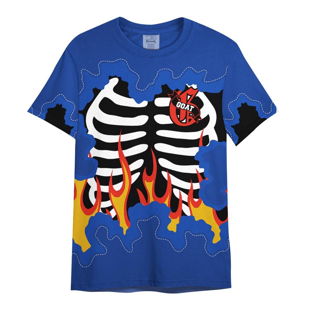 Shirt To Match Air Foamposite One Royal - G.O.A.T 23 Skeleton Flame Shirt Outfit