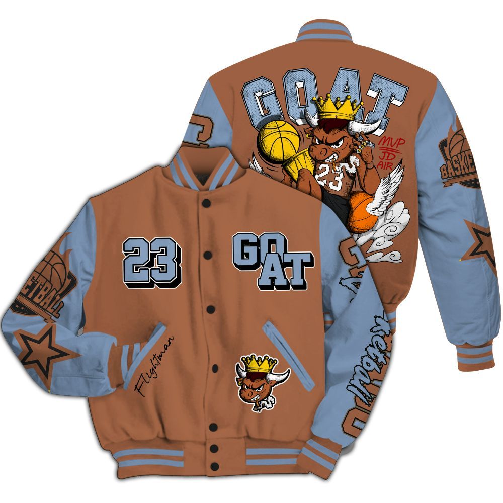 Varsity Jacket To Match Air Foamposite Metallic Copper - FlightMan Number 23 G.O.A.T All Over Print