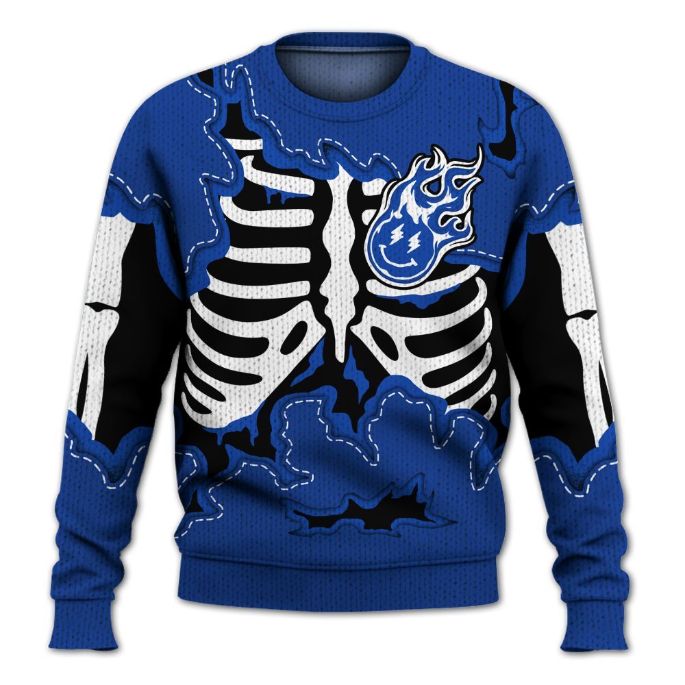 Knitted Sweater To Match Air Foamposite One Royal - Skeleton Smiley Face