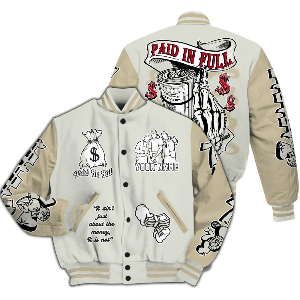 Varsity Jacket To Match El Grito 5s - Paid In Full Baseball Varsity Jacket Custom Name All Over Print