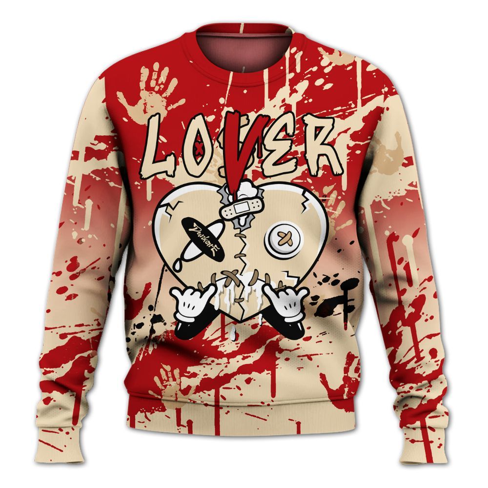 Sweatshirt To Match Dunk Low Strawberry Waffle - Loser Lover Drip Heart All Over Print