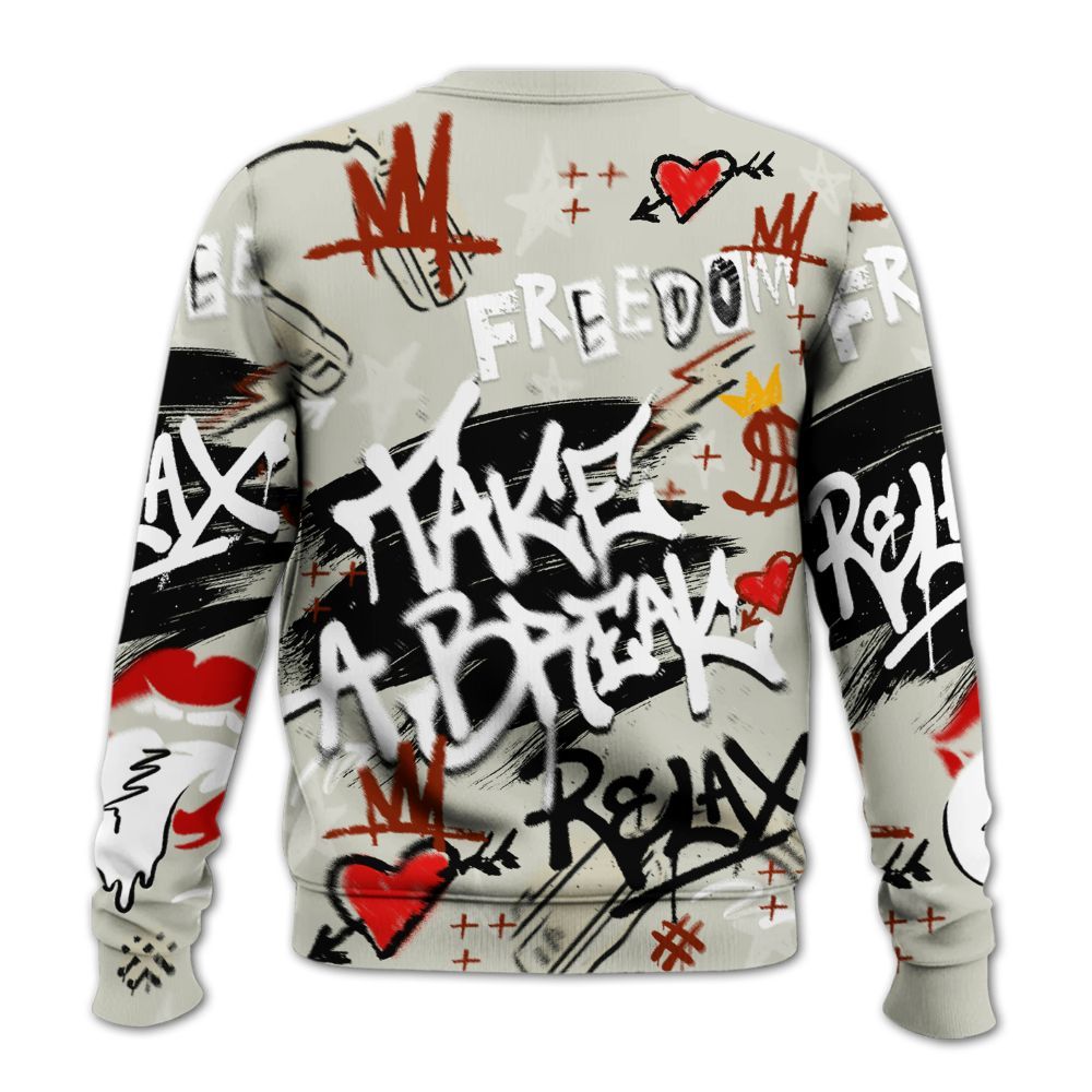 Sweatshirt To Match El Grito 5s - Take Break Freedom Graffiti Streetwear All Over Print