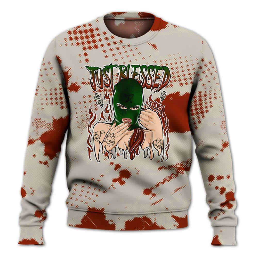 Sweatshirt To Match El Grito 5s - Blessed!! Smoke Dot All Over Print