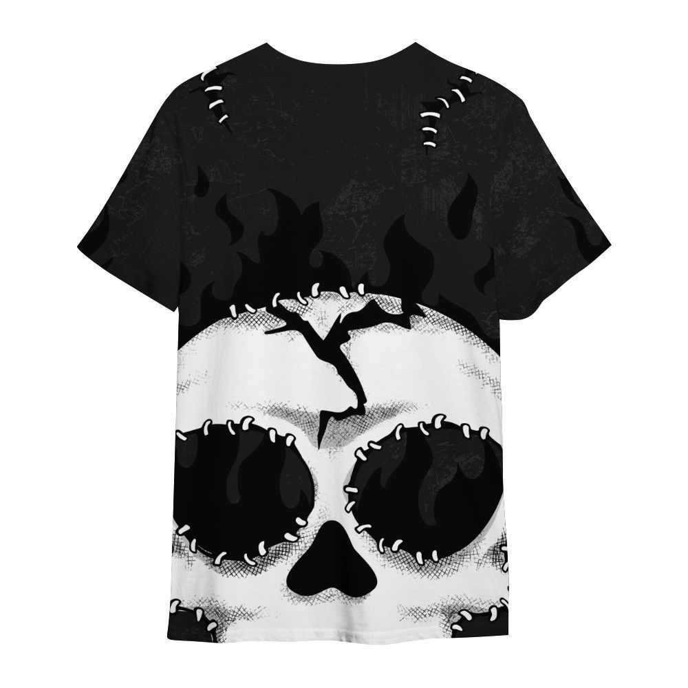 Shirt To Match White Thunder 4s - Cracked Skull Stitches All Over Print