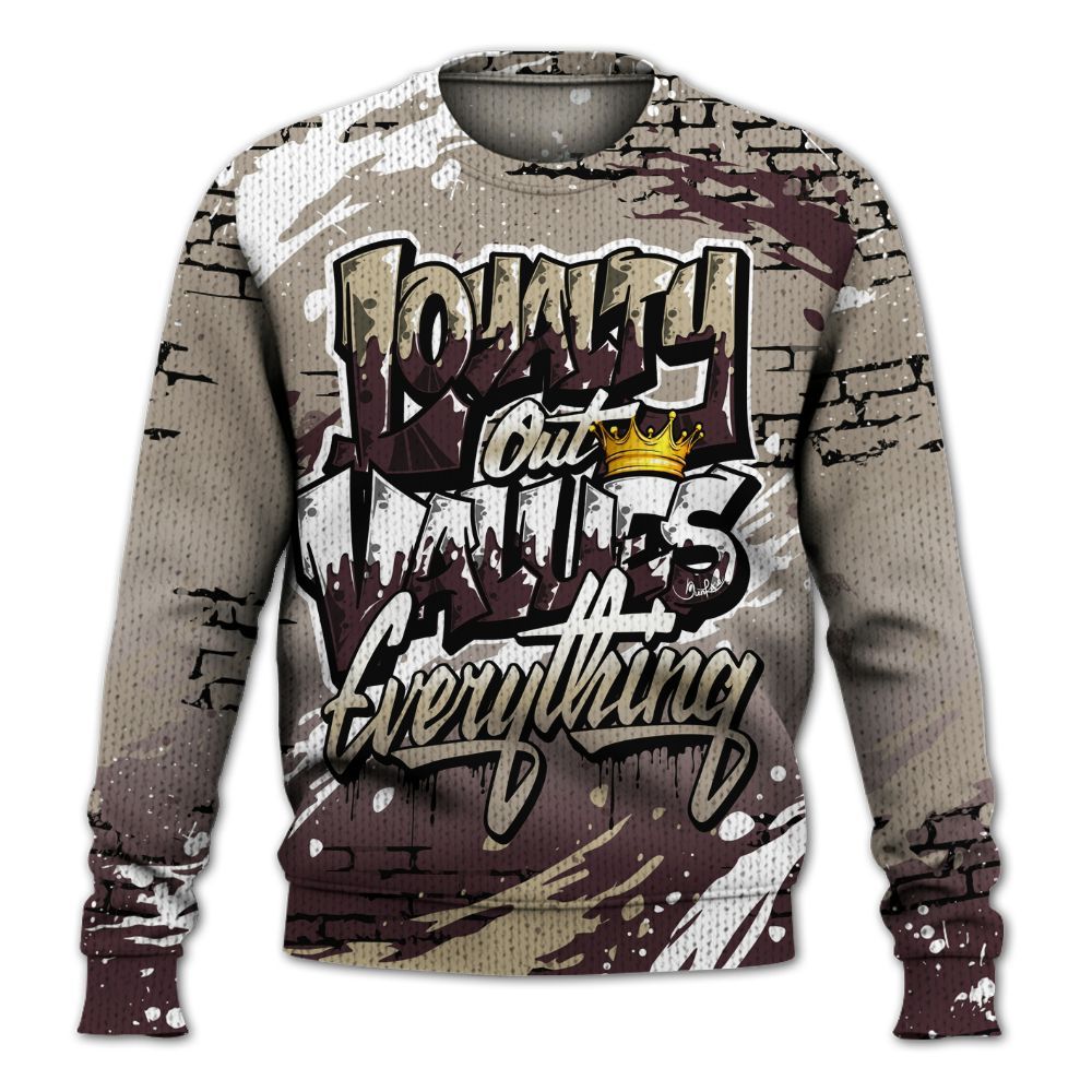 Knitted Sweater To Match AMM Retro Phantom 4s - Values Of Loyalty Drip