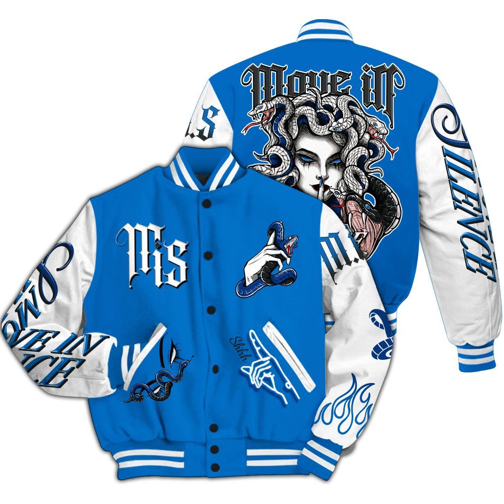Varsity Jacket To Match Blueberry 12s - Girl Move In Silence All Over Print