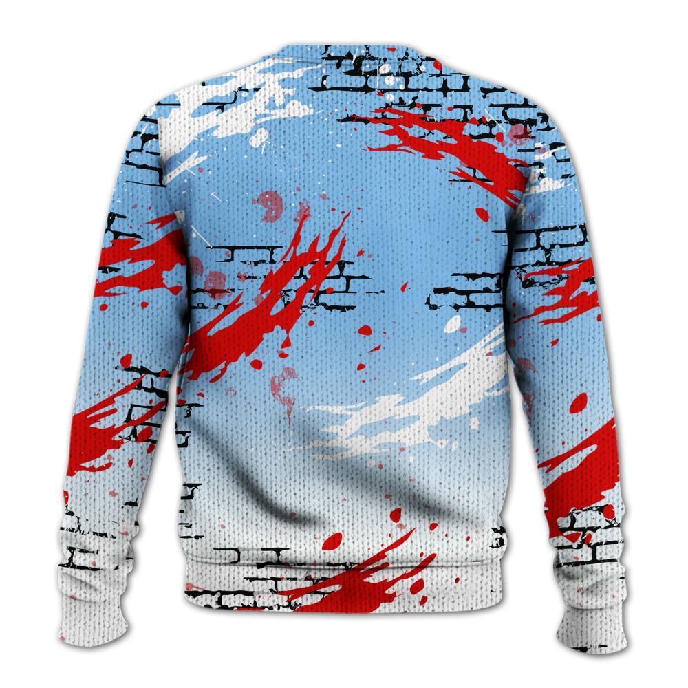 Knitted Sweater To Match University Blue 5s - Values Of Loyalty Drip