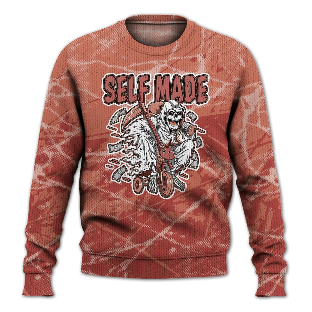 Knitted Sweater To Match Dune Red 13s - Self Make Skeleton Profound