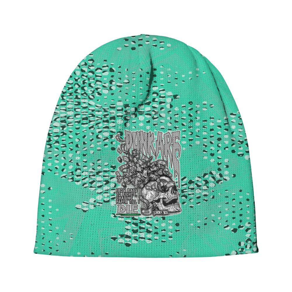 Beanie Hat To Match Black Green Glow 3s - From Rags To Riches Graphic