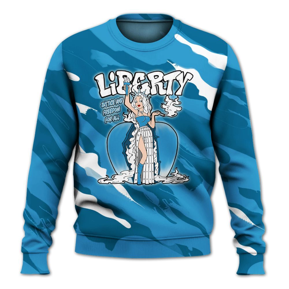 Sweatshirt To Match Powder Blue 9s - Midwest Cartoon Colored All Over Print