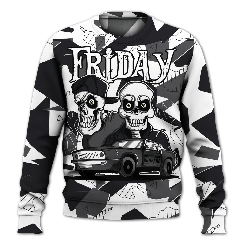 Sweatshirt To Match White Thunder 4s - Friday Funny Retro All Over Print