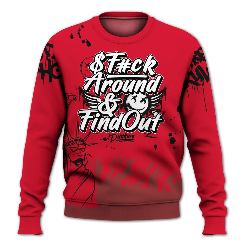 Sweatshirt To Match Air Max Sunder Gore Tex Fire Red - Graphic Fck Around Find Out All Over Print