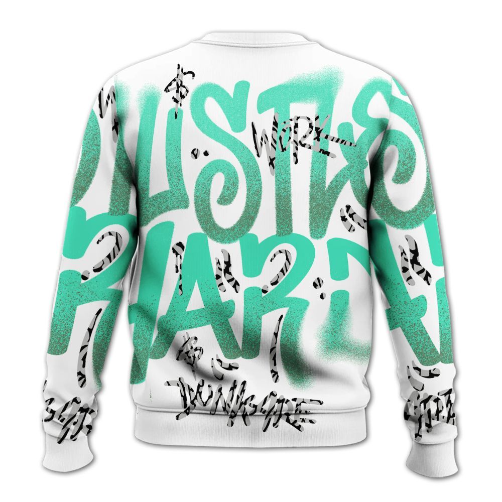 Sweatshirt To Match Black Green Glow 3s - Angel Hustle Hard Green Glow 3s All Over Print