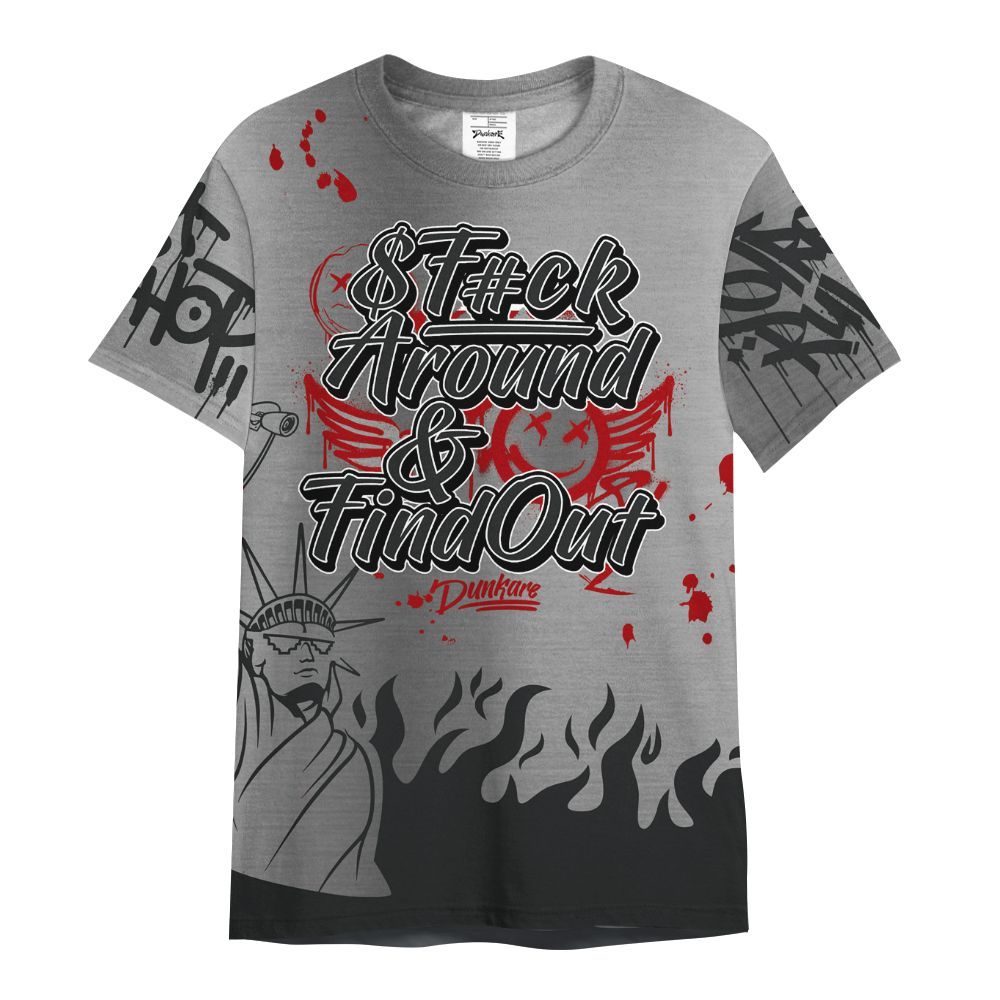 Shirt To Match Metallic Silver 14s - Graphic Fck Around Find Out All Over Print