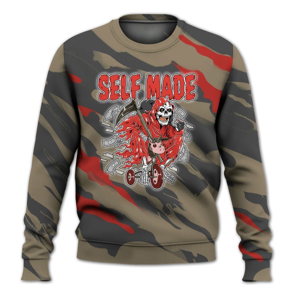 Sweatshirt To Match Olive 9s - Self Make Skeleton Colored All Over Print