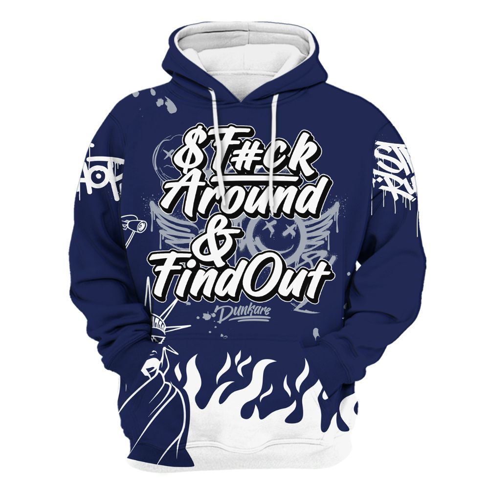 Hoodie To Match Midnight Navy 11s - Graphic Fck Around Find Out All Over Print