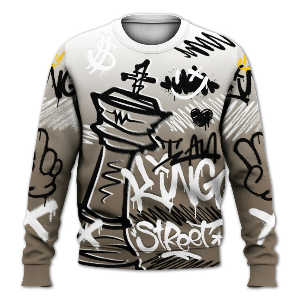 Sweatshirt To Match Low OG Dark Mocha 1s - Street King Chess Streetwear All Over Print