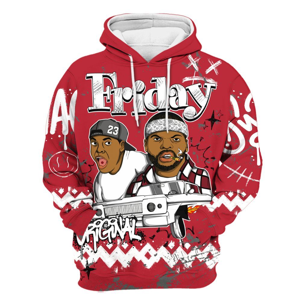 Hoodie To Match Red Flint 13s - Friday Sneaker Crayon All Over Print