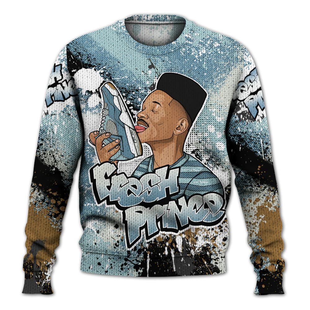 Sweater To Match Denim Worn Blue 2025 4s - Fresh Sneaker Lick Graphic