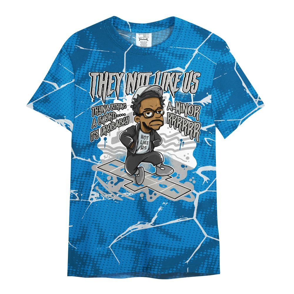 Shirt To Match Military Blue 4s - Hopscotch Dislike Us Graphic Crack All Over Print